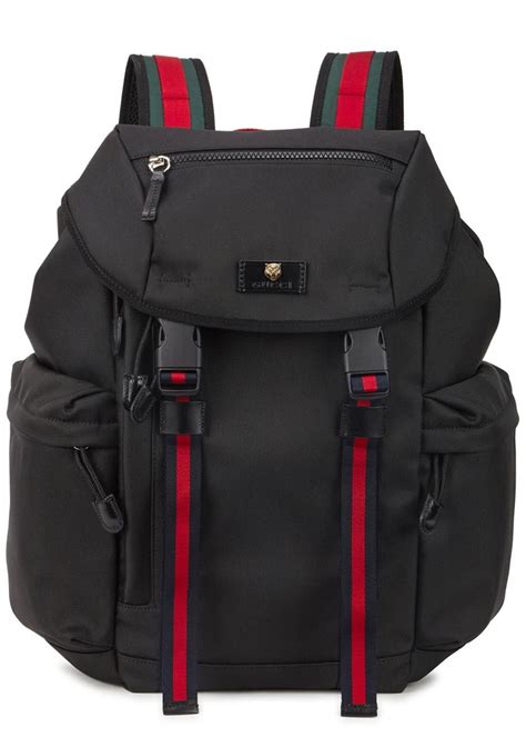 gucci black slacks|Gucci black canvas backpack.